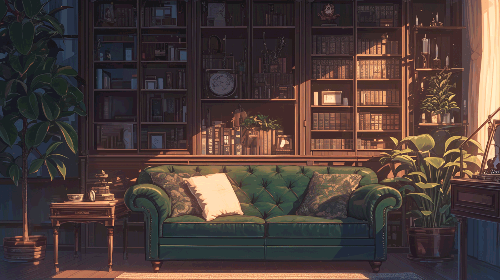 本棚のある部屋