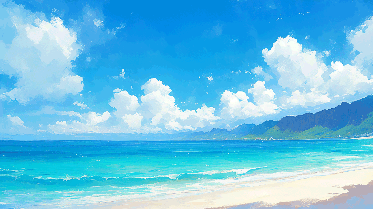 青い海と白い砂浜